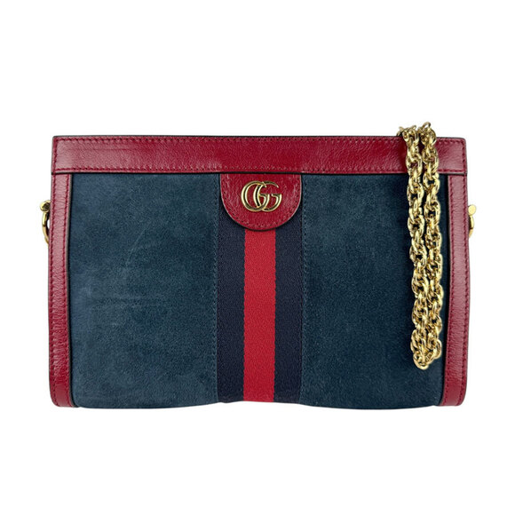 GUCCI Blue Leather Shoulder Bag